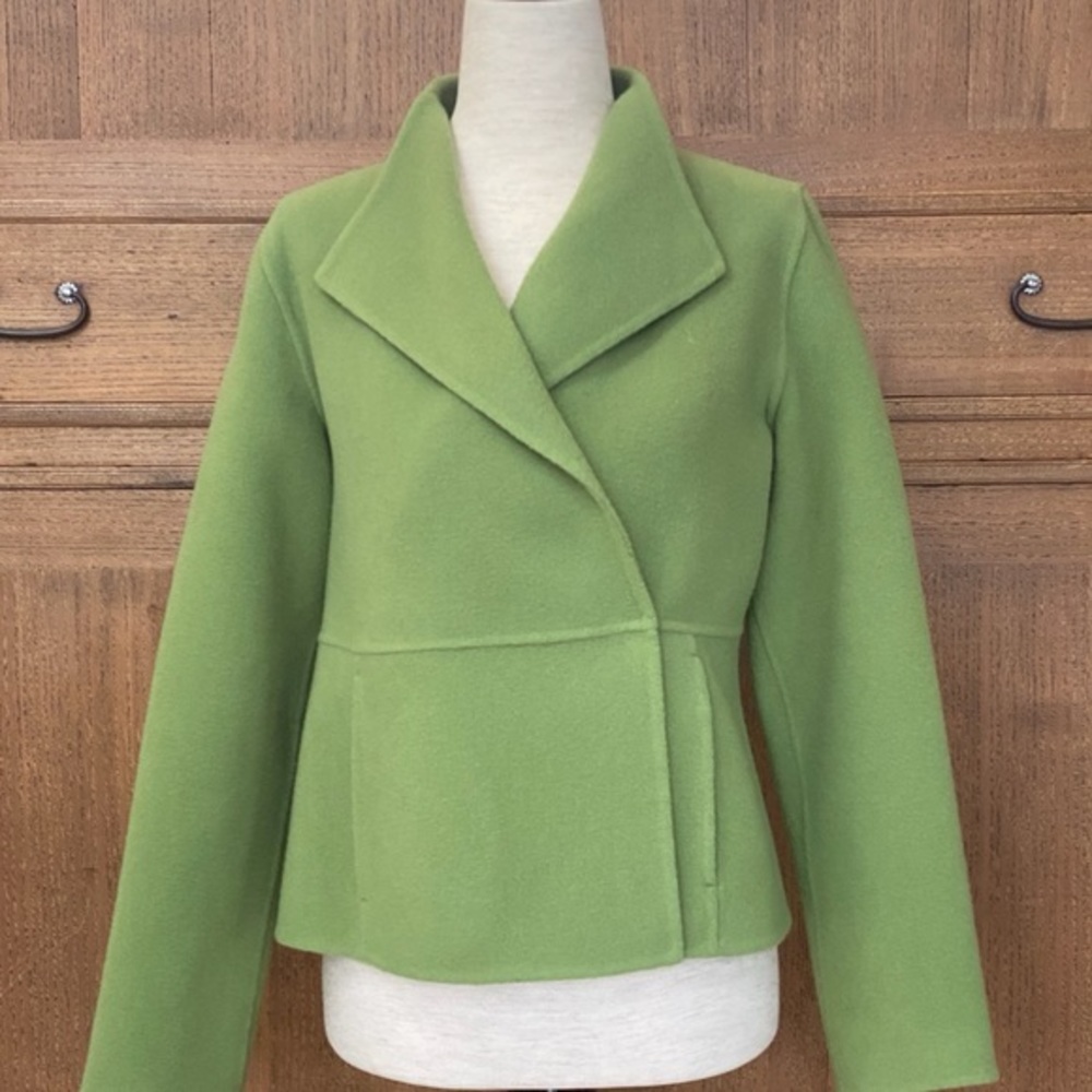 SOLD Eileen Fisher Green Wool Blazer sz Petite P